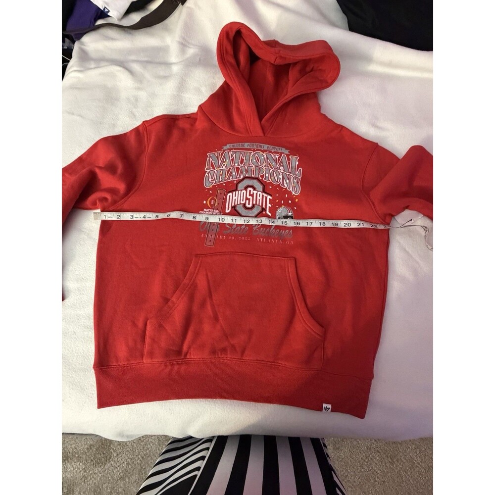 ’47 Ohio State Buckeyes 2024 CFP National Champions Hoodie Women’s S NWT Red - Picture 4 of 12